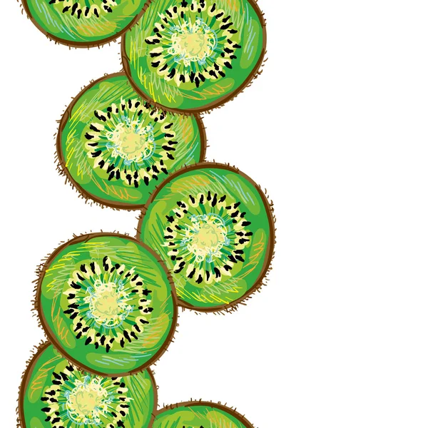 Modèle avec des tranches de kiwi — Image vectorielle