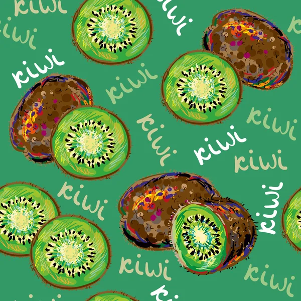 Seamless mönster med kiwi vektor bakgrund — Stock vektor