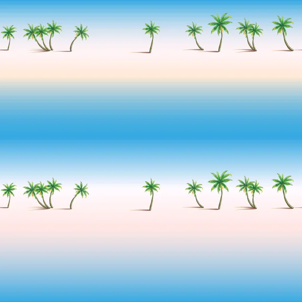 Naadloze patroon met zee en palmen. — Stockvector