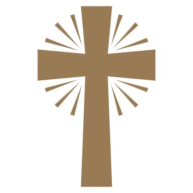 Altın Hıristiyan Katolik haç simgesi. Altın Hıristiyan haçı. Paskalya Haçı. Çapraz dini vektör