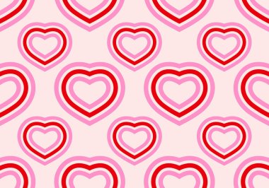 Aydınlık bir arkaplanda kusursuz bir kırmızı kalp deseni. Güzel tasarım. Kızıl Aşk kalpleri. Sevgililer Günü Tatil Tasarımı. Sevgililer Günü kusursuz desen