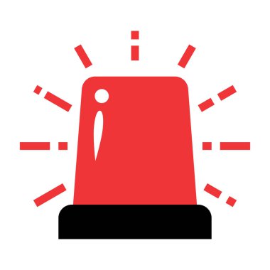 Özel teşhirci ikonu. Acil durum ya da polis sireni. Siren simgesi. Kırmızı alarm. Alarm. Tehlike uyarısı. Ambulans teşhircisi