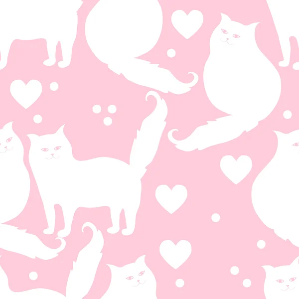 Seamless pattern with cats — Stock Vector