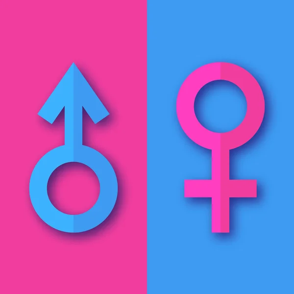 Símbolo abstracto masculino y femenino — Vector de stock