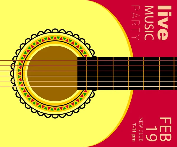 Guitarra acústica mexicana. — Archivo Imágenes Vectoriales