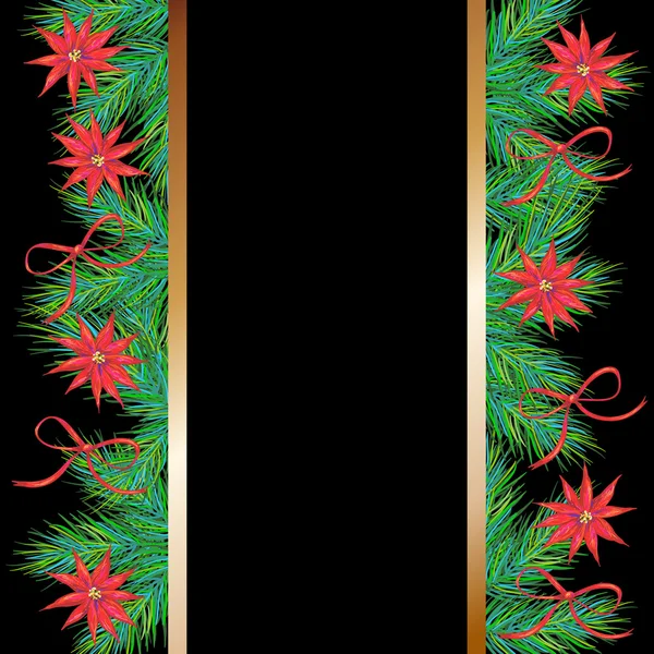Biglietto di auguri natalizio con ramoscelli di abete — Vettoriale Stock