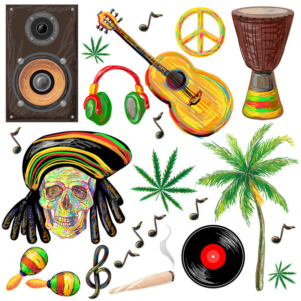 Reggae set illustration