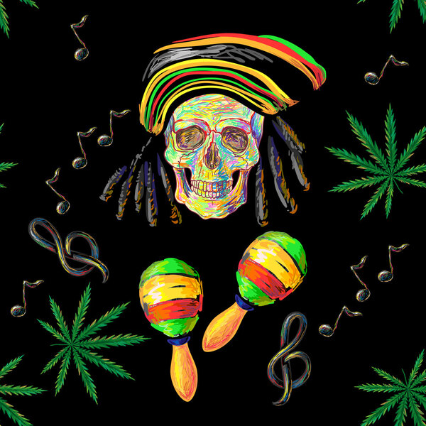 Music Rastafarian pattern