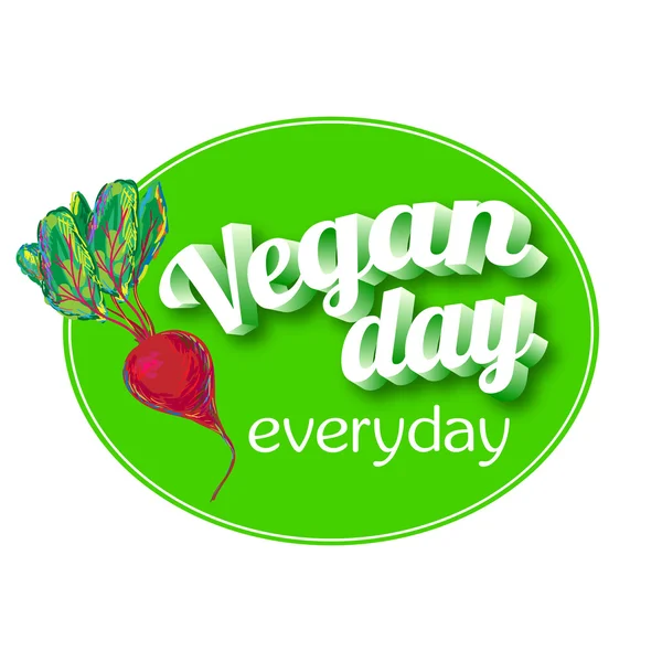 Veganské den každodenní obrázek — Stockový vektor