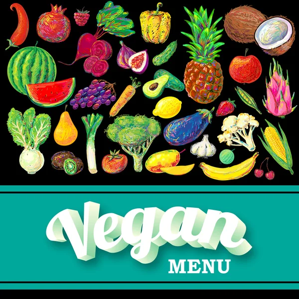 Vegan Menu ontwerp — Stockvector