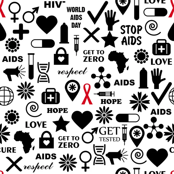 Бесшовный рисунок с символами СПИДа — стоковый вектор