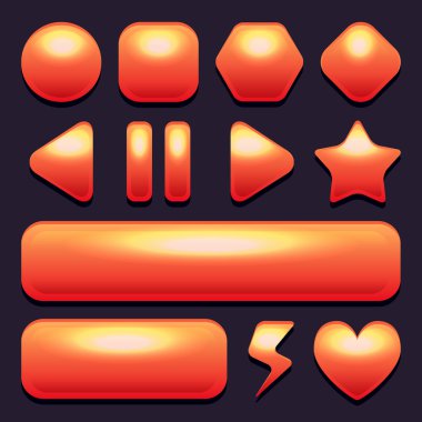 Set of funny glossy buttons