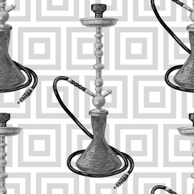 Turkish seamless pattern with hookah