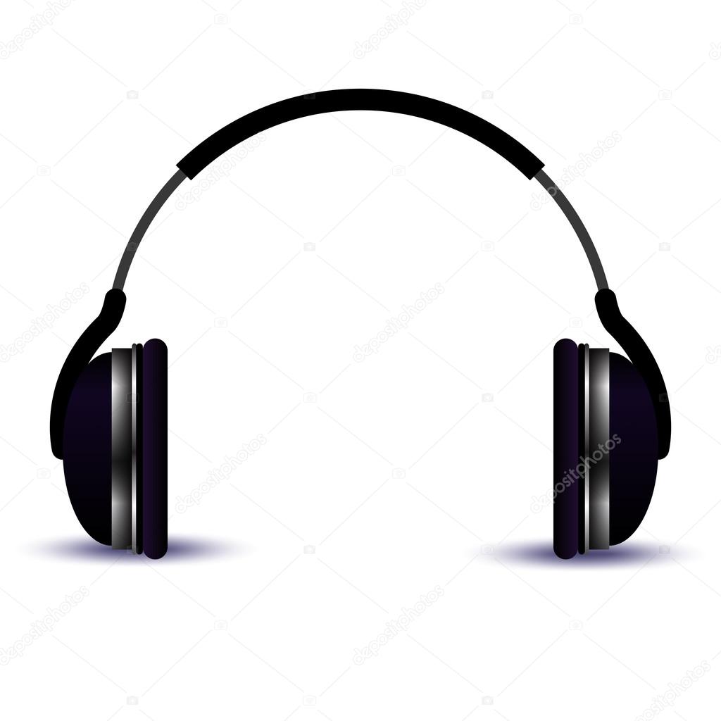 Headphone. Music on white
