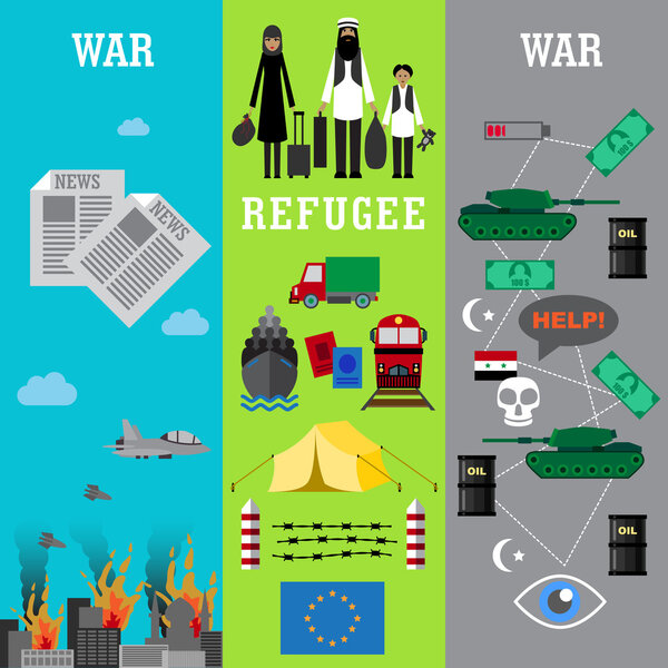 Refugee. War victims concept