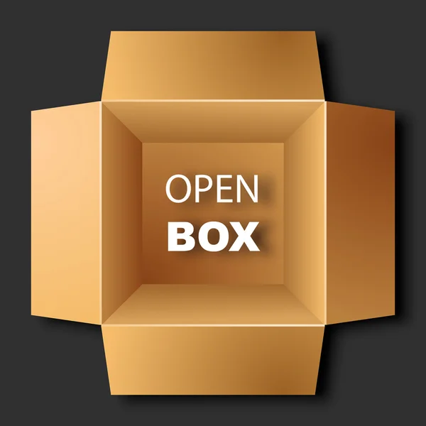 Otwórz pudełko tekturowe — Wektor stockowy