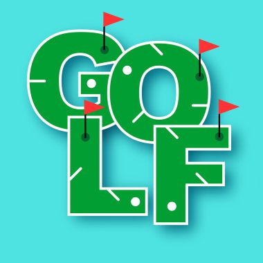 Mini golf text  illustration