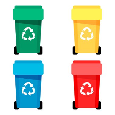 Waste bin set  illustration