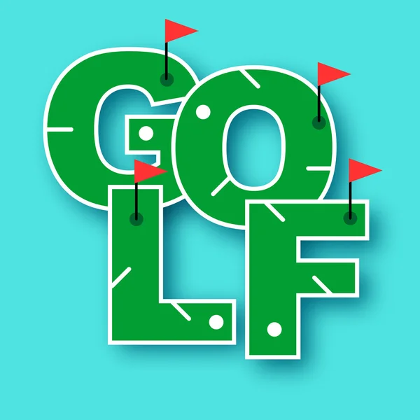 Minigolf Text Illustration — Stockvektor