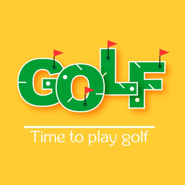Mini ilustración de texto de golf — Vector de stock
