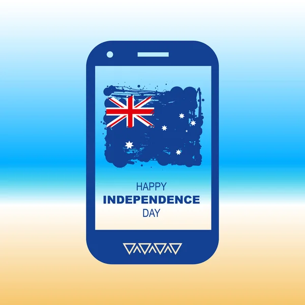 Mobile Phone. Australia Day — 图库矢量图片