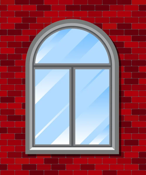 Ventana en el fondo de la pared — Vector de stock