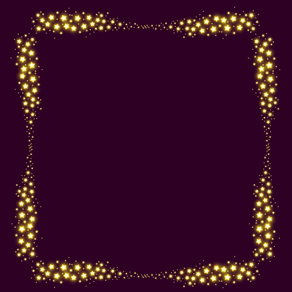 黄金色のライト星のフレーム — ストックベクタ