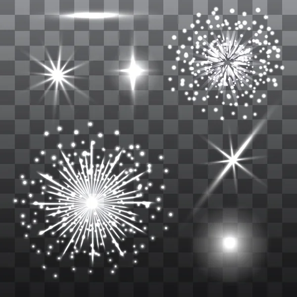 Gloeiende licht ster en sparkle — Stockvector