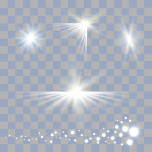 Glowing light star and sparkle — Stock Vector