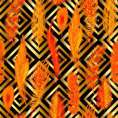 Sorunsuz altın lüks zengin desen