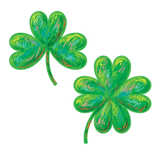 St. Patricks Dia trevo verde —  Vetores de Stock