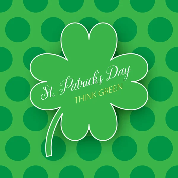 Día de San Patricio trébol verde — Vector de stock