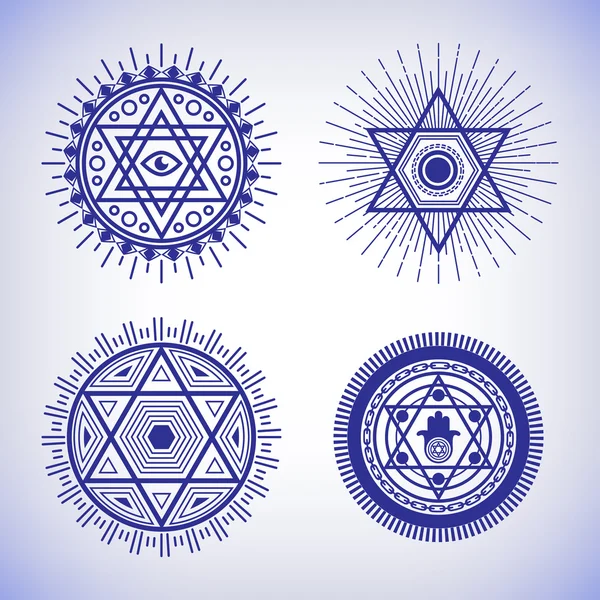 Israele segni di geometria sacra — Vettoriale Stock