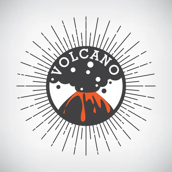 Design emblémáját, a vulkán — Stock Vector