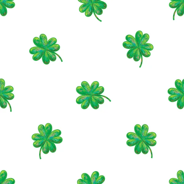 Green seamless clover pattern — Stock Vector