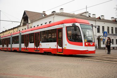 Daugavpils sokaklarında tramvay