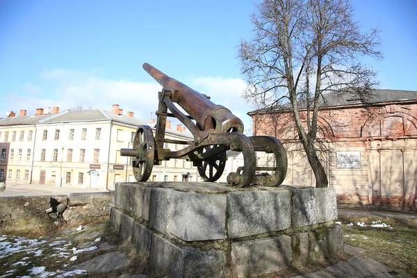 Děla z 19. století v Daugavpils fortness — Stock fotografie