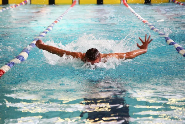 Zwemmer in het zwembad — Stockfoto