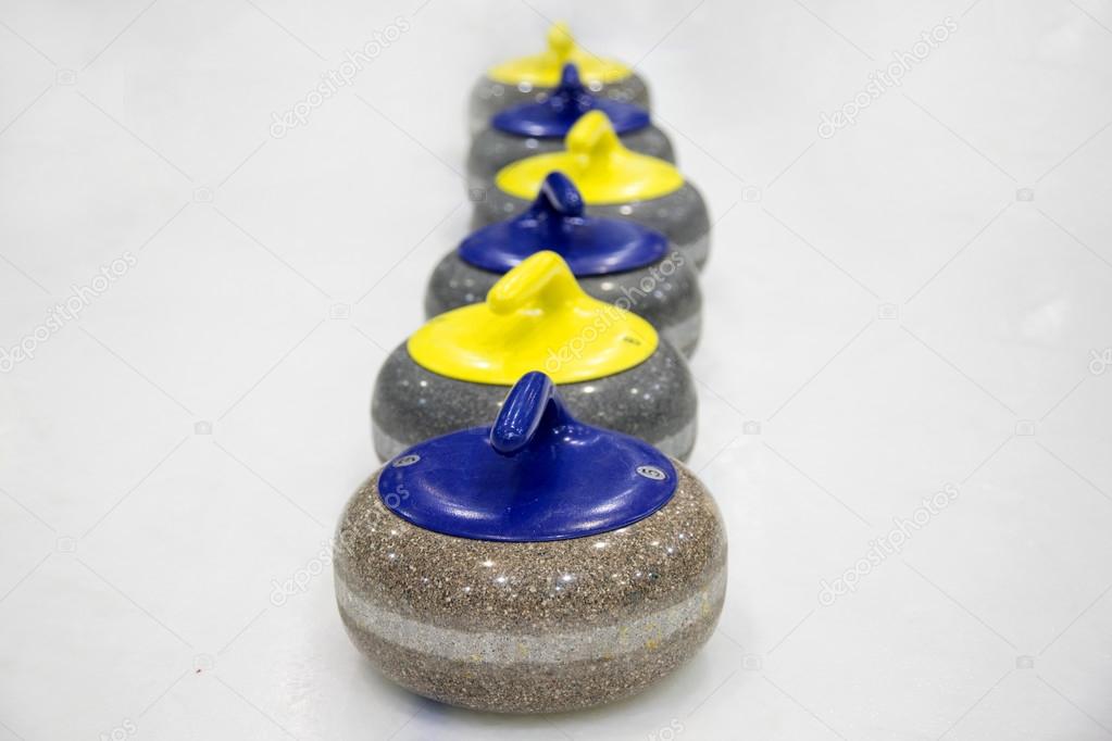 The stones for game in curling