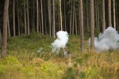 training explosions at the military exercises