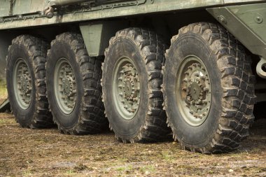 wheels of military armored vehicles