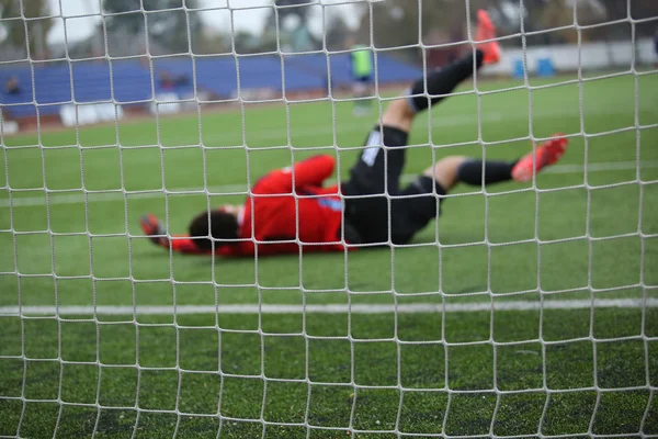 Achtergrond van voetbaldoelman — Stockfoto