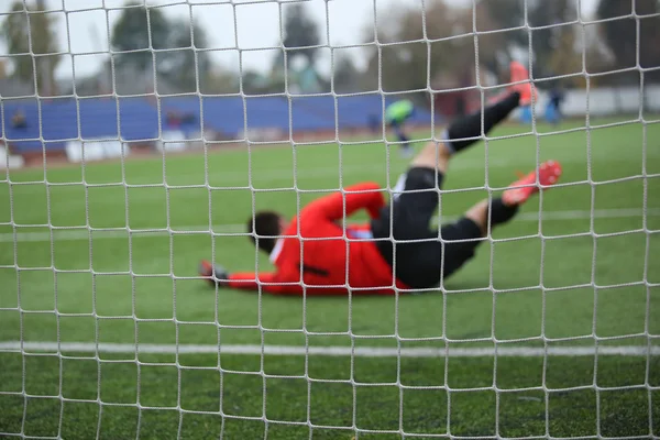 Achtergrond van voetbaldoelman — Stockfoto