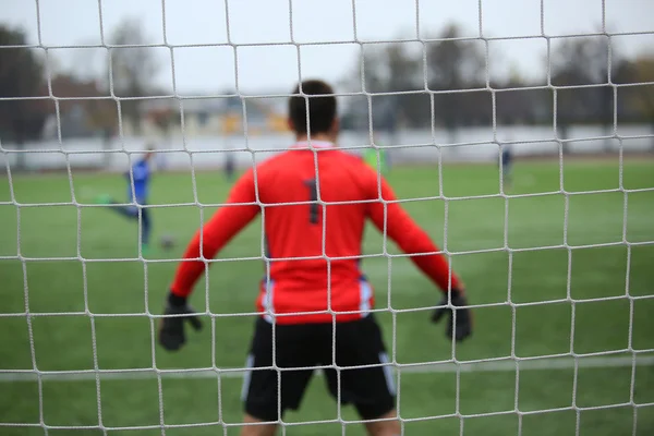 Achtergrond van voetbaldoelman — Stockfoto