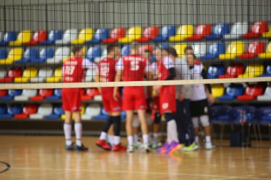 Voleybol net tne arka plan voleybolcuları