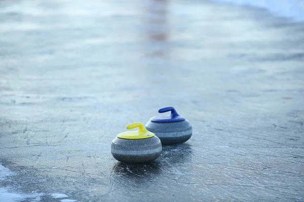 Granite stones for curling on ice — Stock Photo, Image