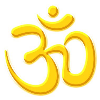 Hindistan 'da Tanrı' nın sembolü olan altın logo parlıyor.