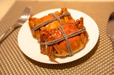 Lezzetli ızgara yengeç.