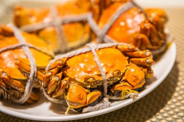 Lezzetli ızgara yengeç.