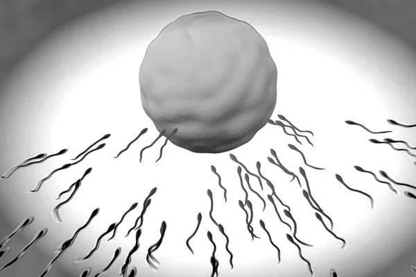 Microscopic Illustration Spermatozoids Medical Biology Concept Background — стоковое фото
